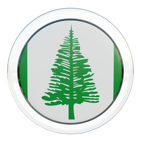 Norfolk Island Round Flag  3D Icon