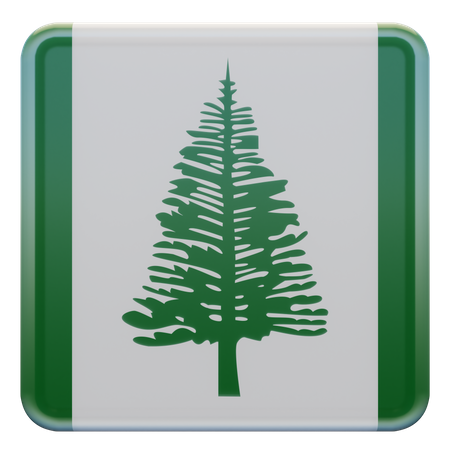 Norfolk Island Square Flag  3D Icon