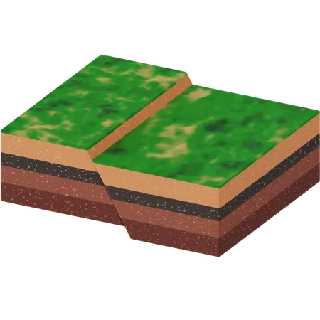 Normal Fault in Earth's Crust  3D Icon