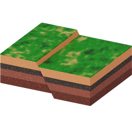 Normal Fault in Earth's Crust  3D Icon