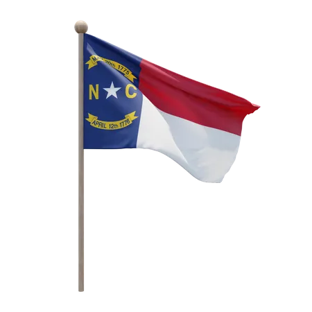 Fahnenmast von North Carolina  3D Flag