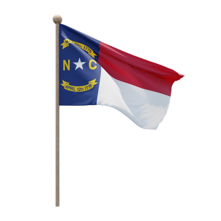 Fahnenmast von North Carolina  3D Flag