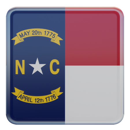 North Carolina Square Flag  3D Icon