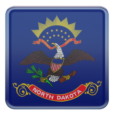 North Dakota Flag  3D Icon