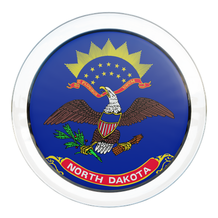 North Dakota Flag  3D Icon