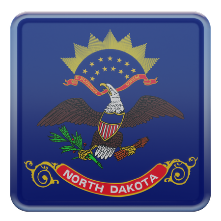 North Dakota Flag  3D Illustration