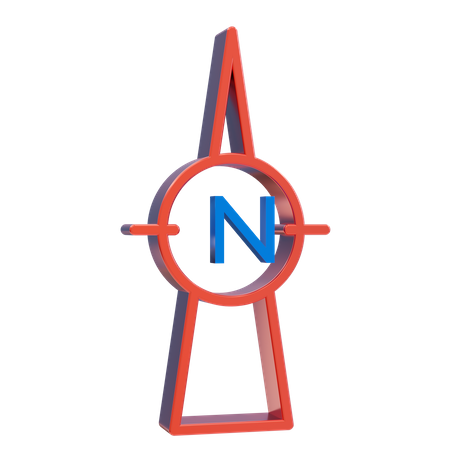 North Direction Compass  3D Icon