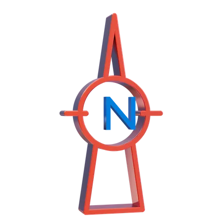 North Direction Compass  3D Icon