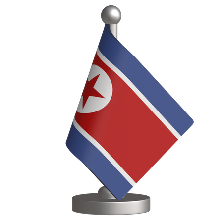 North Korea Desk Flag  3D Icon