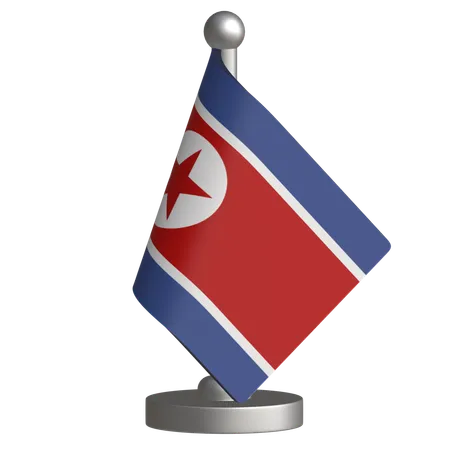 North Korea Desk Flag  3D Icon