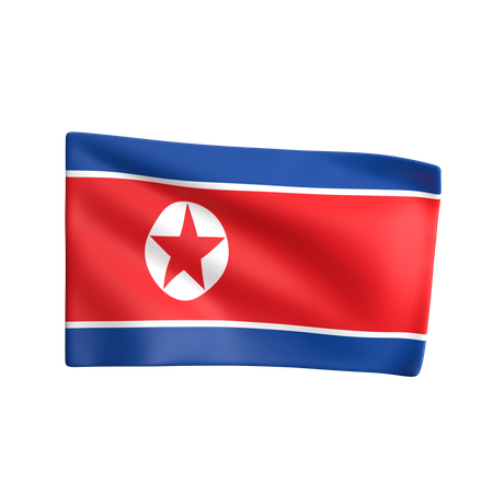 North Korea Flag  3D Icon