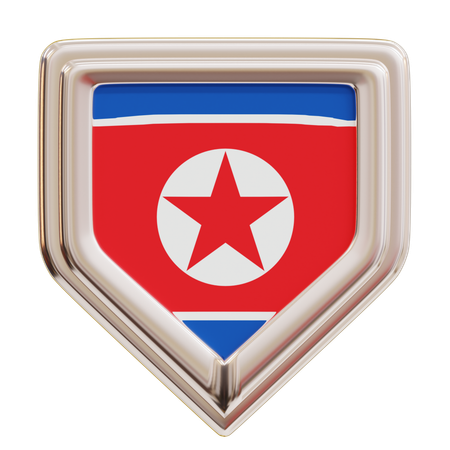 North Korea Flag  3D Icon