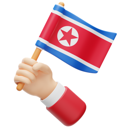 North Korea Flag  3D Icon