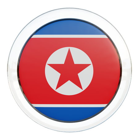 North Korea Flag  3D Icon