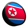 north korea flag 3d logo