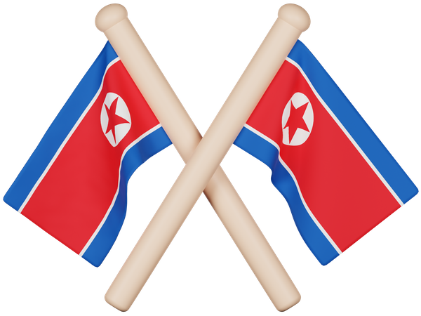 North Korea Flag  3D Icon