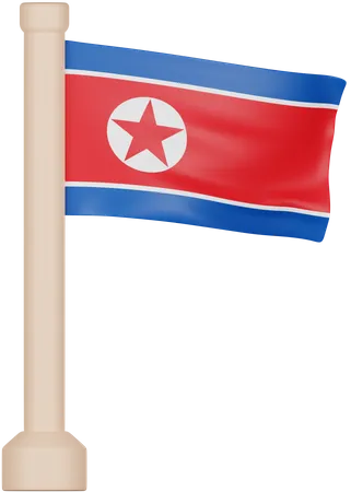 North Korea Flag  3D Icon