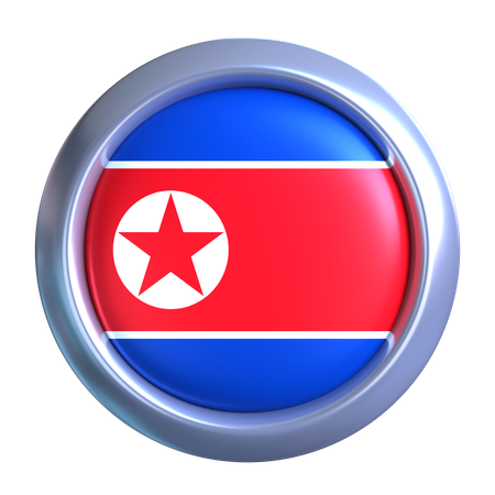 North Korea Flag Emblem  3D Icon