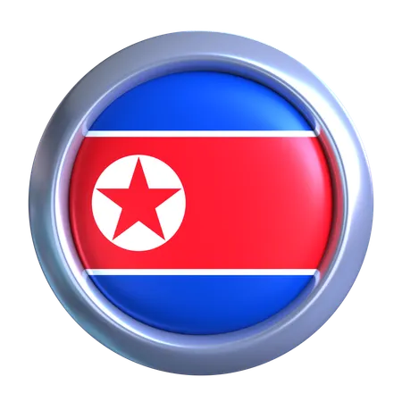 North Korea Flag Emblem  3D Icon