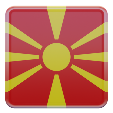 North Macedonia Flag  3D Icon