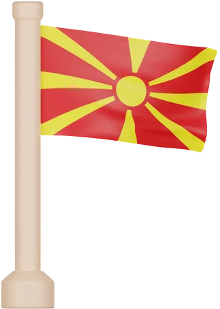 North Macedonia Flag  3D Icon