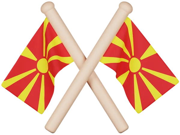 North Macedonia Flag  3D Icon