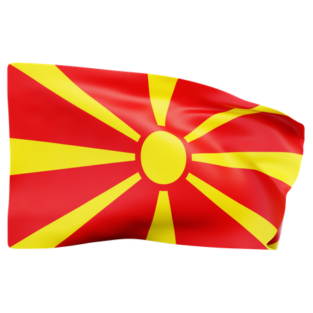 North Macedonia Flag  3D Icon