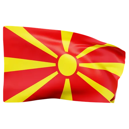 North Macedonia Flag  3D Icon