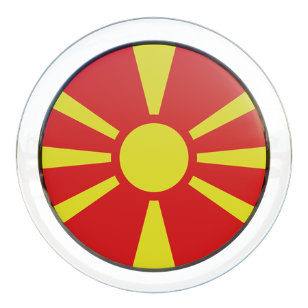 North Macedonia Flag  3D Icon