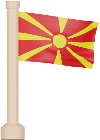North Macedonia Flag  3D Icon