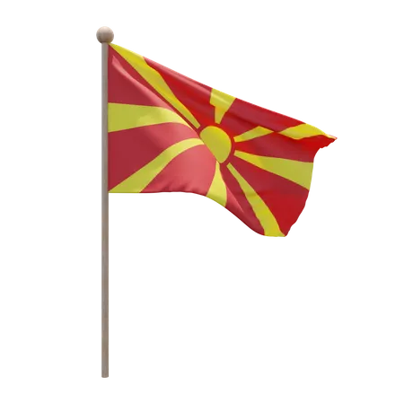 North Macedonia Flagpole  3D Flag