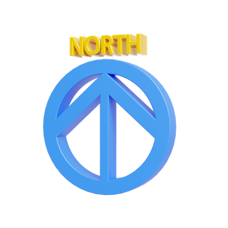 North Symbol  3D Icon