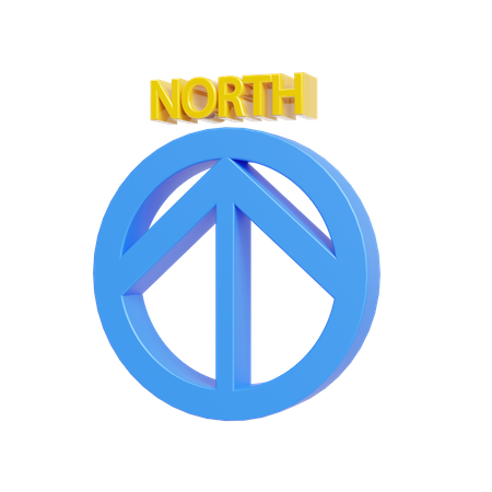 North Symbol 3D Icon