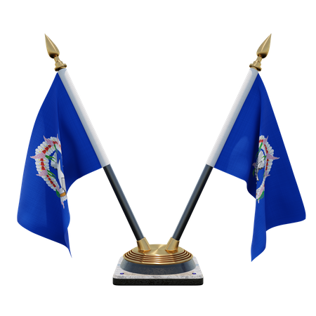 Northern Mariana Islands Double Desk Flag Stand  3D Illustration