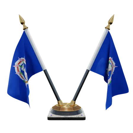 Northern Mariana Islands Double Desk Flag Stand  3D Illustration