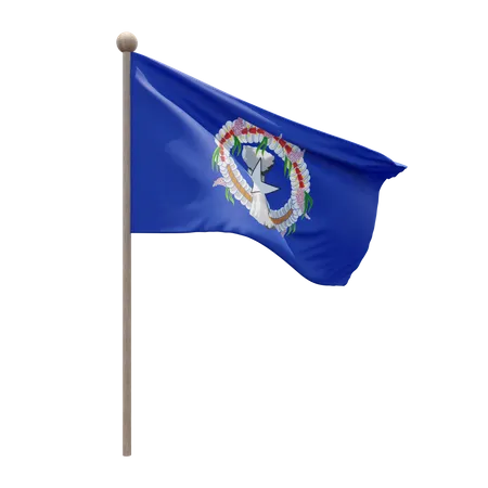 Northern Mariana Islands Flagpole  3D Icon