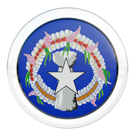 Northern Mariana Islands Round Flag  3D Icon