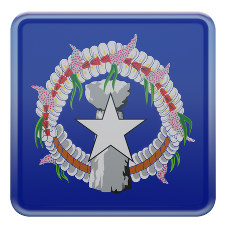 Northern Mariana Islands Square Flag  3D Icon