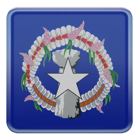 Northern Mariana Islands Square Flag  3D Icon