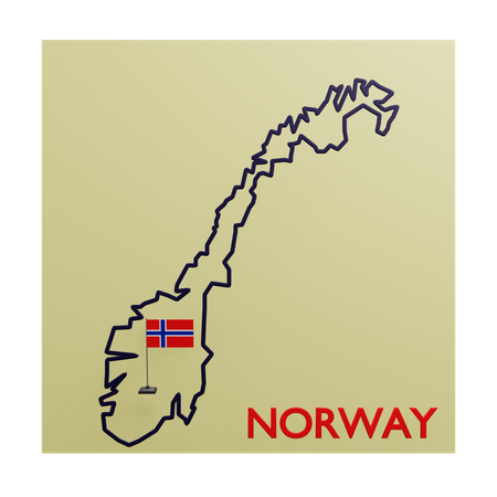 Norway Map  3D Icon