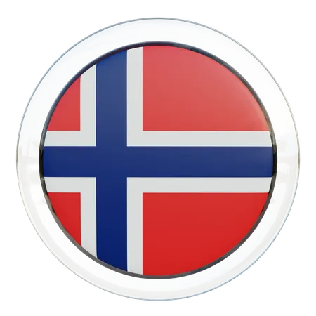Norway Round Flag  3D Icon