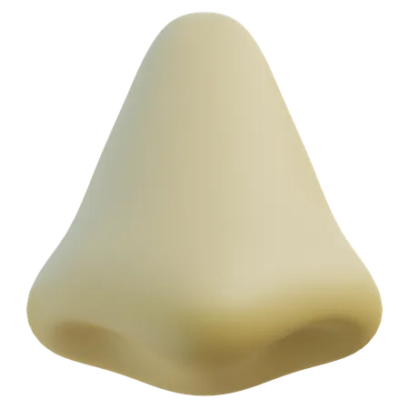 A Soft Hued 3 D Rendering Of A Human Nose Illustrating Its External Shape And Structure In A Simplified Form 3D Icon