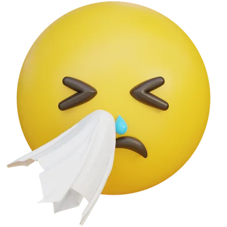Nose Blowing Expression Emoji  3D Icon