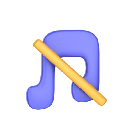 Not Allow Music  3D Icon