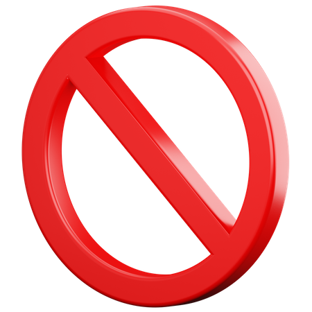 Not Allowed Sign  3D Icon
