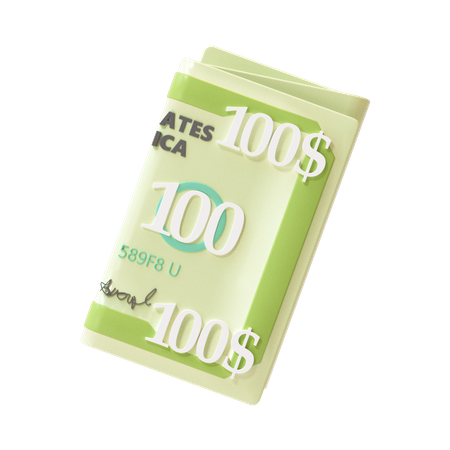 Nota de 100 dólares  3D Icon