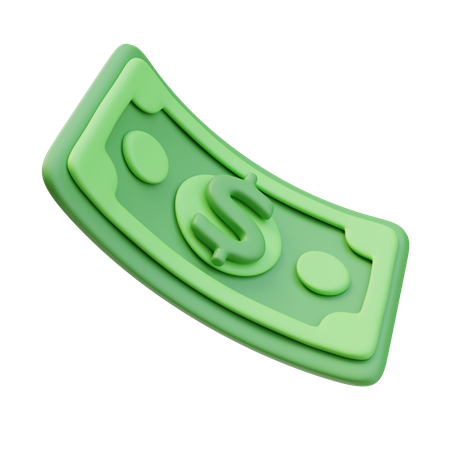 Nota de dinheiro ondulada  3D Icon
