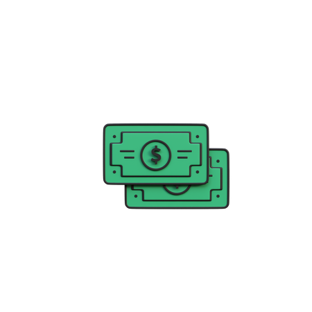 Nota de dólar  3D Icon