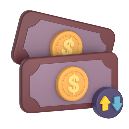 Flutuação do dólar  3D Icon