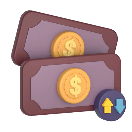 Flutuação do dólar  3D Icon